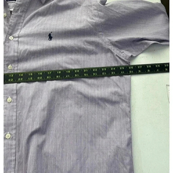 Polo Golf Ralph Lauren Mens Size L Long Sleeve Button Up Purple Lofting Cotton - Picture 5 of 8